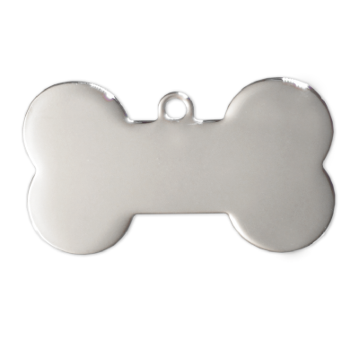 Dog Bone Tags - Silver - 37mm - (10 pieces)